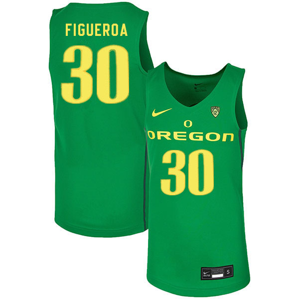 Men #30 LJ Figueroa Oregon Ducks College Basketball Jerseys Sale-Green